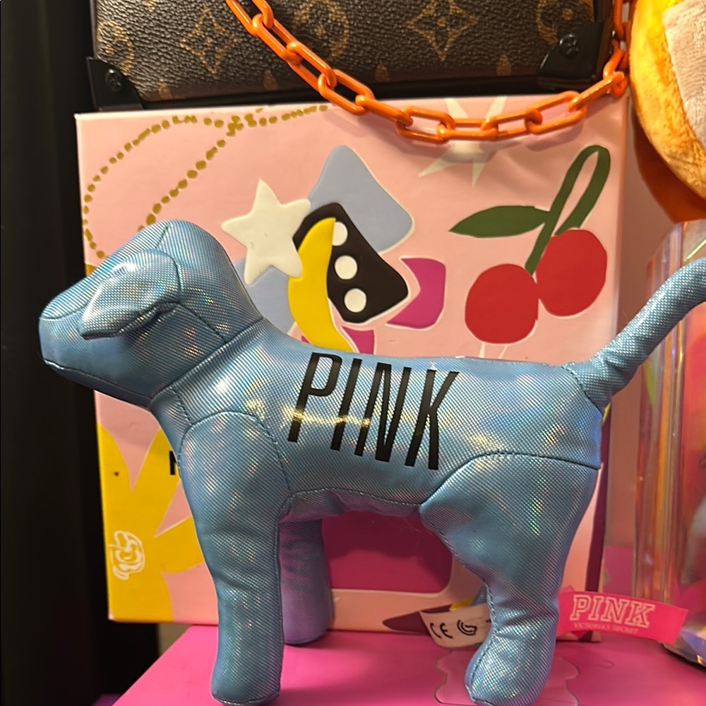 PINK Victoria's Secret Blue Dog Figurine